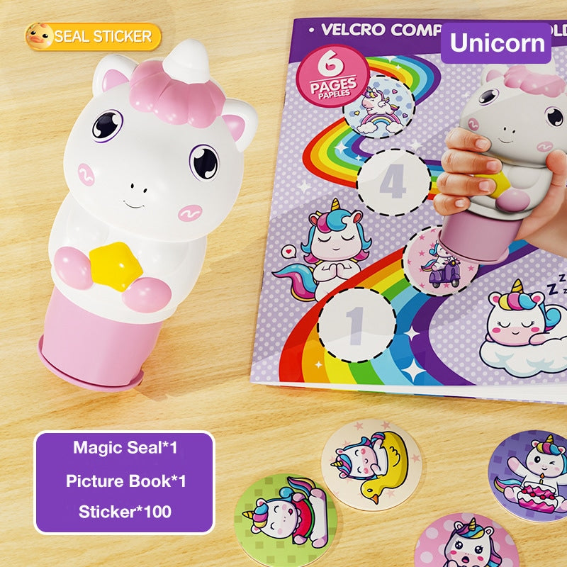 Children's Cartoon Magic StampSticker Toy Set