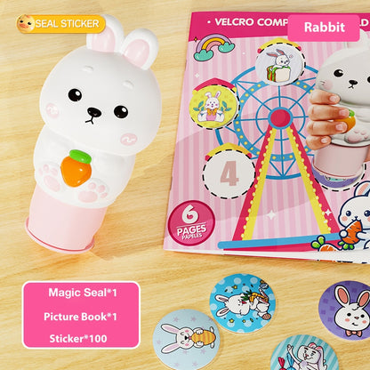 Children's Cartoon Magic StampSticker Toy Set