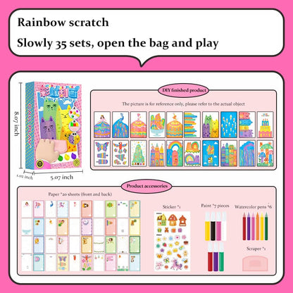 Handmade Rainbow Scratch Art Set Graffiti Art Education Early Learning Educational Toy