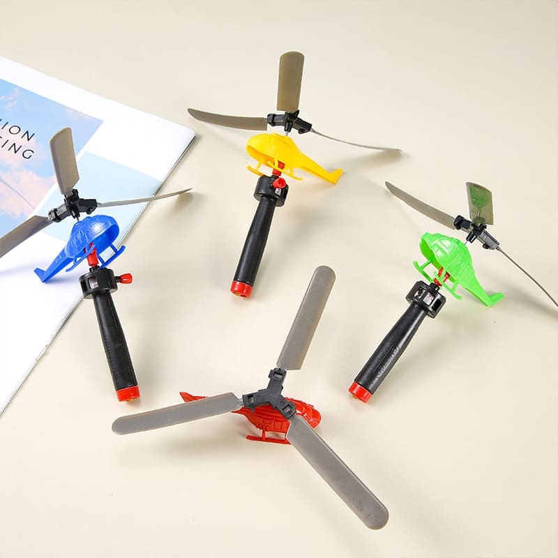 Children's Educational Pull String Powered Helicopter Classic Outdoor Bamboo Dragonfly Toy