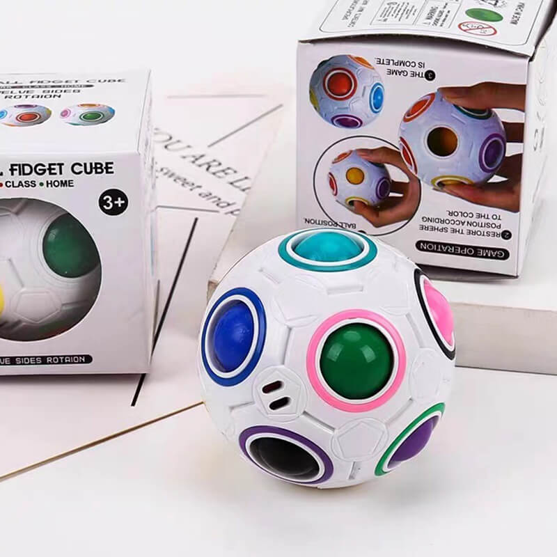 Children's Press-and-Play Rainbow Cube Ball