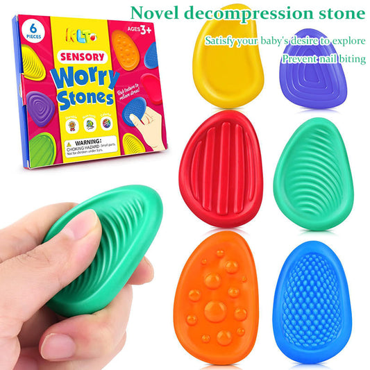 Children's Sensory Stone Stress Relief Toy – Soft Silicone Texture