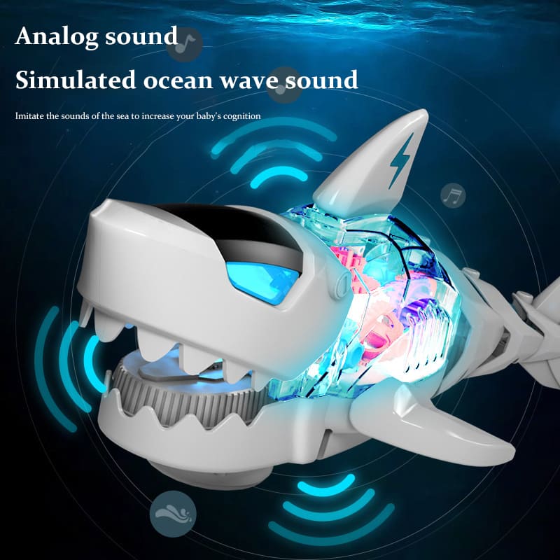 Electric Gear Simulated Shark with Lights, Music, and Universal Movement