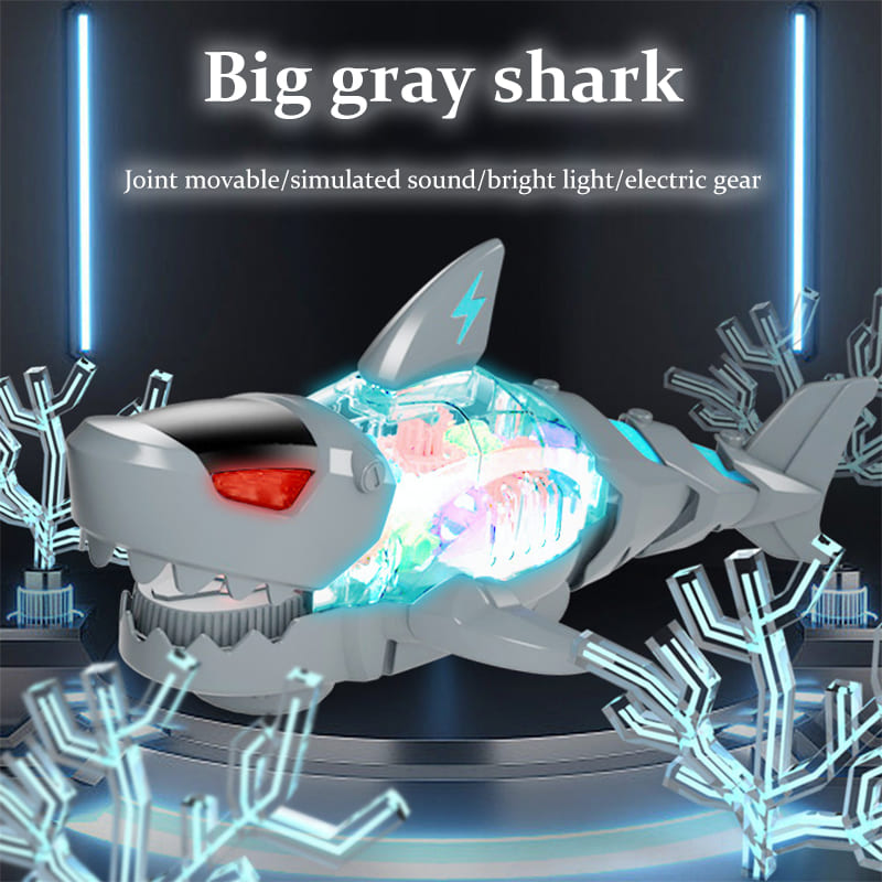 Electric Gear Simulated Shark with Lights, Music, and Universal Movement