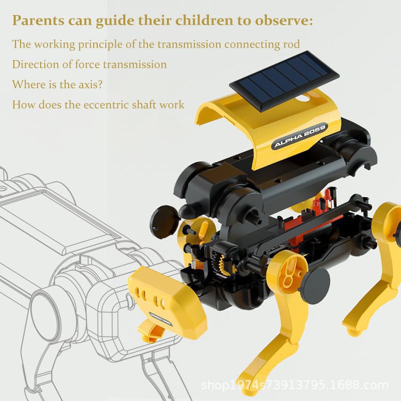 Solar-Powered Robotic Dog Toy for Kids – DIY Educational Assembly Toy