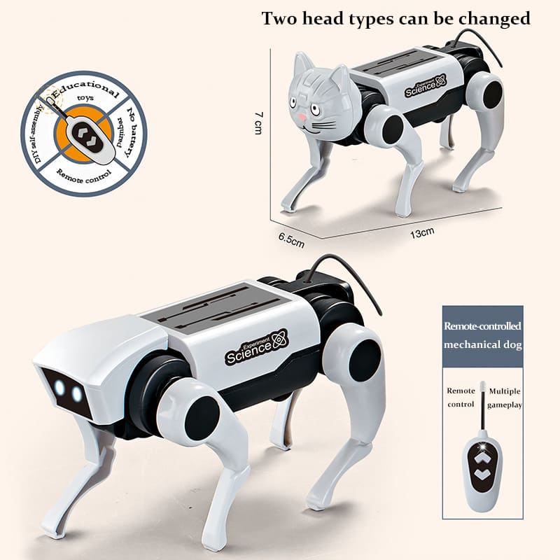 Solar-Powered Robotic Dog Toy for Kids – DIY Educational Assembly Toy