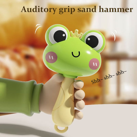 Baby Toy Frog Mini Sand Hammer Hand Shaker Rattle for Early Grasping and Grip Training