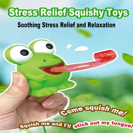 Tongue-Sticking Frog Squeeze Toy & Dinosaur Stress Reliever – Creative, Quirky, and Fun!