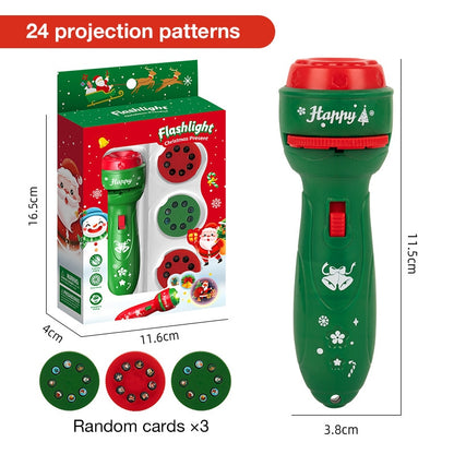 Christmas Children's Projection Flashlight, Educational Light-Up Toy for Image Recognition, Fun Cartoon Projector for Early Learning