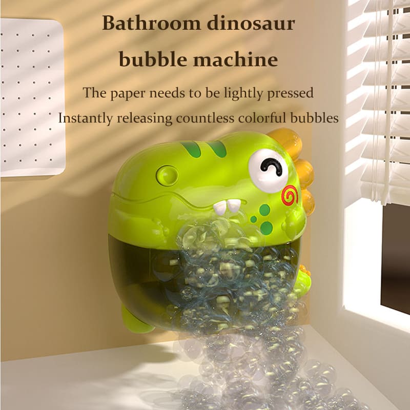 Dinosaur Bubble Blower Machine Kids Bathroom Bath Toy