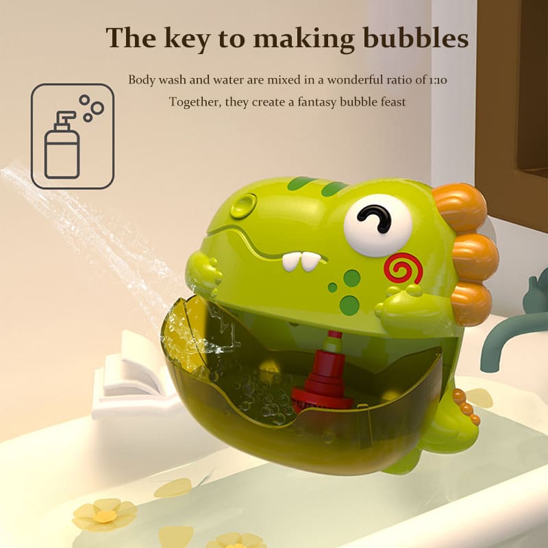 Dinosaur Bubble Blower Machine Kids Bathroom Bath Toy