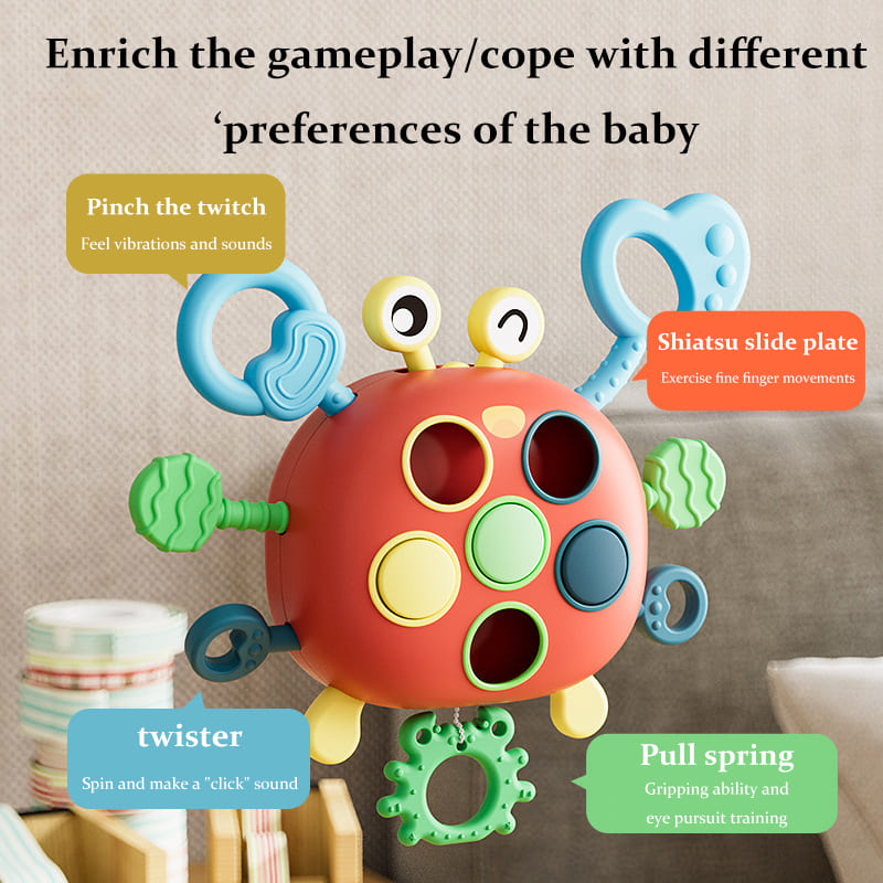 Baby Educational Finger Exercise Crab Pull Toy