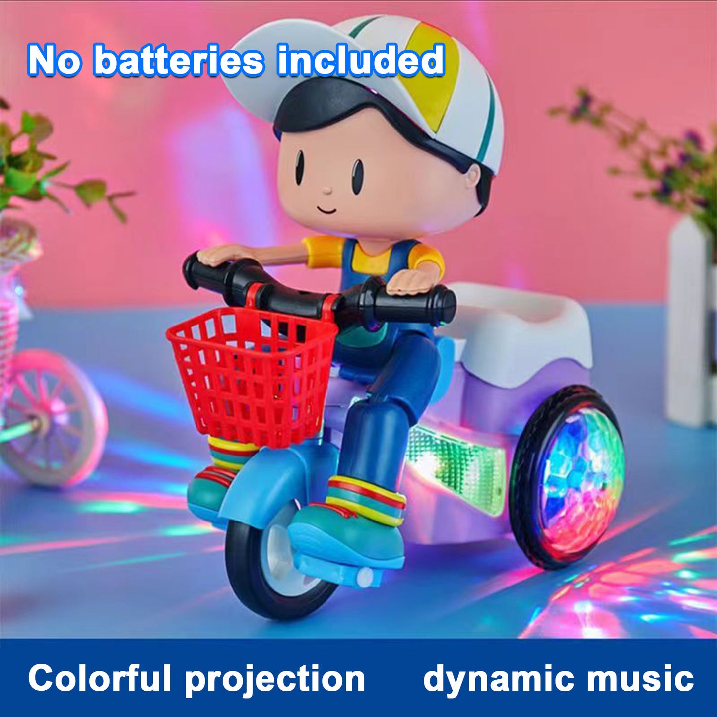 Children's Music and Light Electric Rolling Toy Car (Need 3pcs AA Batteries)