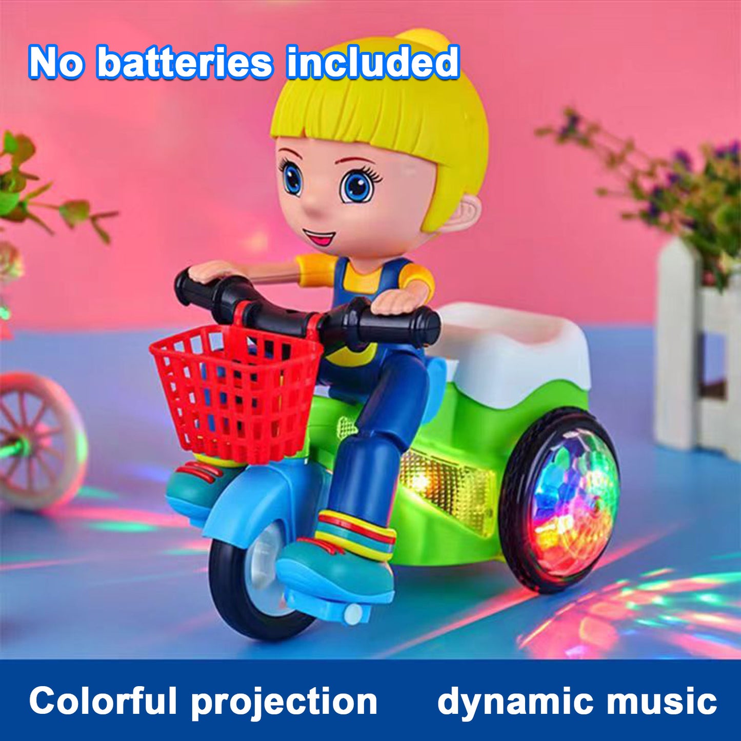 Children's Music and Light Electric Rolling Toy Car (Need 3pcs AA Batteries)