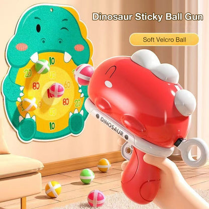 Dinosaur Sticky Ball Blaster, Kids Cartoon Sticky Ball Shooter Toy