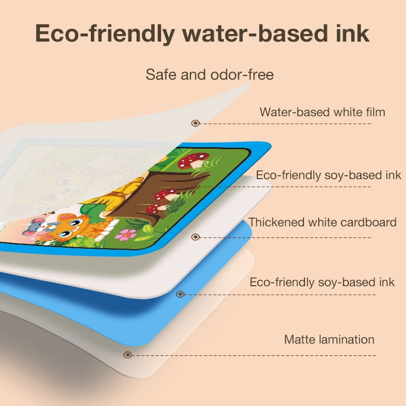 Children's Magic Educational Water Painting Book, Reusable Doodle Drawing Book with Clear Water
