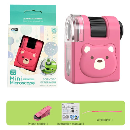 Children's Portable Mini Microscope, Science Experiment Educational Toy