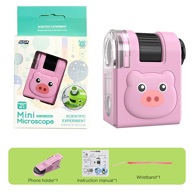 Children's Portable Mini Microscope, Science Experiment Educational Toy