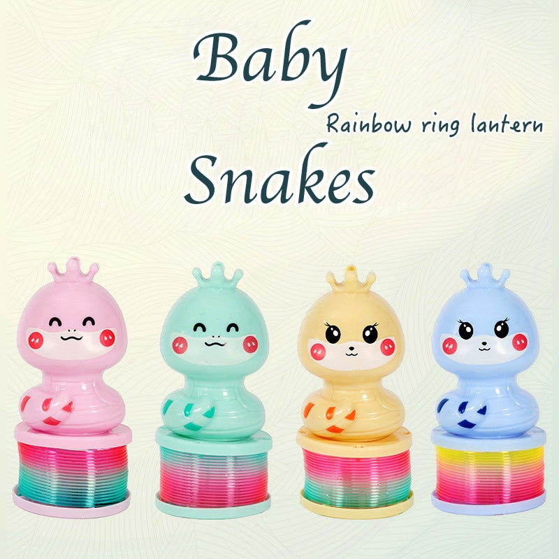 Snake Baby Rainbow Ring Lantern – Glowing Elastic Rainbow Spring Toy