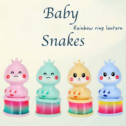 Snake Baby Rainbow Ring Lantern – Glowing Elastic Rainbow Spring Toy