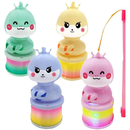 Snake Baby Rainbow Ring Lantern – Glowing Elastic Rainbow Spring Toy