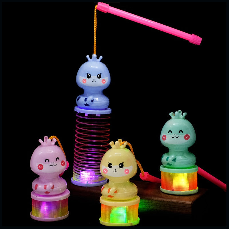 Snake Baby Rainbow Ring Lantern – Glowing Elastic Rainbow Spring Toy