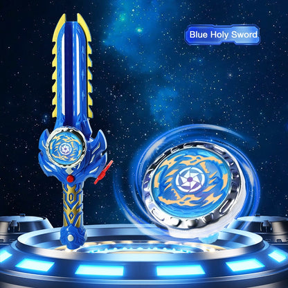 Glow-in-the-Dark Top Sword with Pull String Launcher – Interactive Spinning Top Toy for Kids