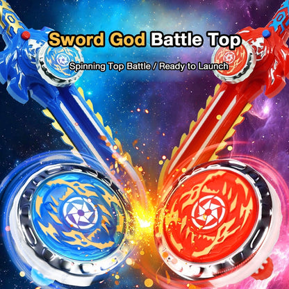 Glow-in-the-Dark Top Sword with Pull String Launcher – Interactive Spinning Top Toy for Kids