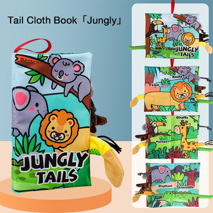Baby Tail Cloth Book, Tear-Resistant Book with Crinkle Paper, Early Learning Toy