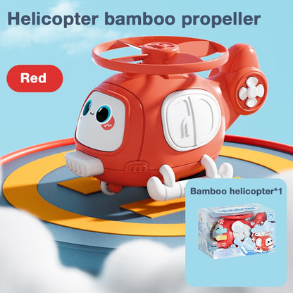 Inertial Collision Aircraft Bamboo Dragonfly Outdoor Flying Disc Launcher Frisbee Toy