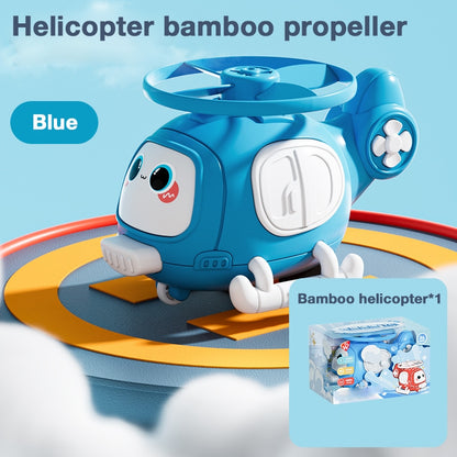 Inertial Collision Aircraft Bamboo Dragonfly Outdoor Flying Disc Launcher Frisbee Toy