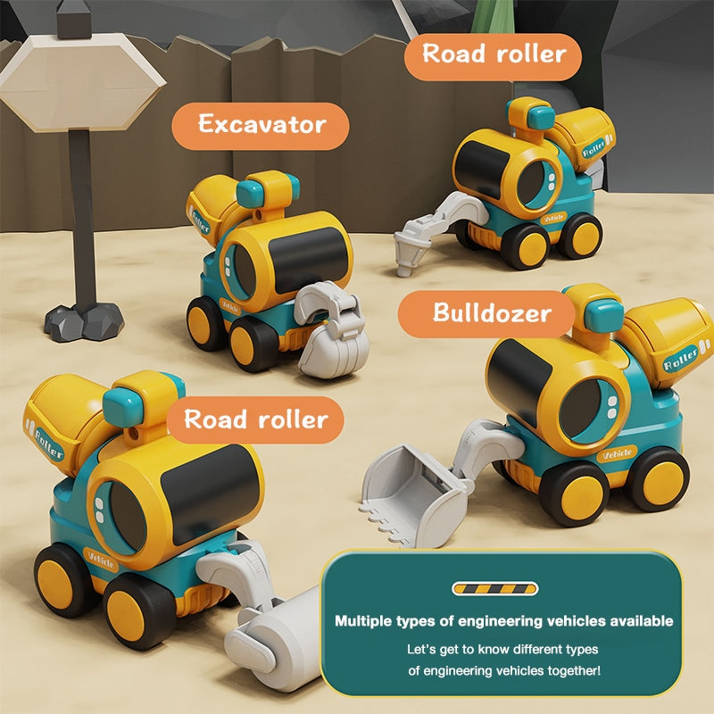 Children's Inertia Pull-Back Engineering Vehicle Toy