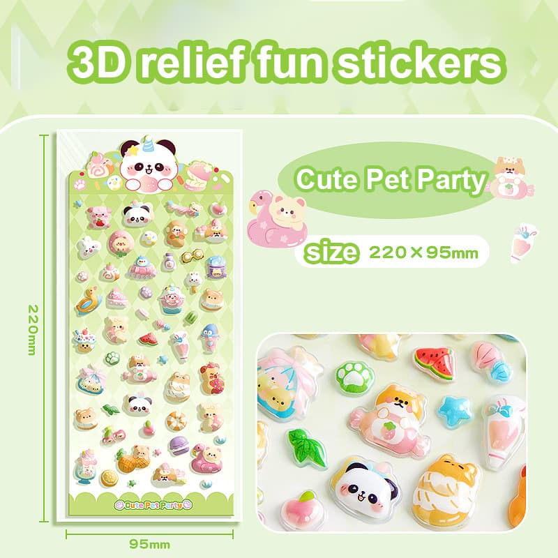 3D Embossed Relief Stickers – Fun DIY Decorative Stickers for Kids & Crafts