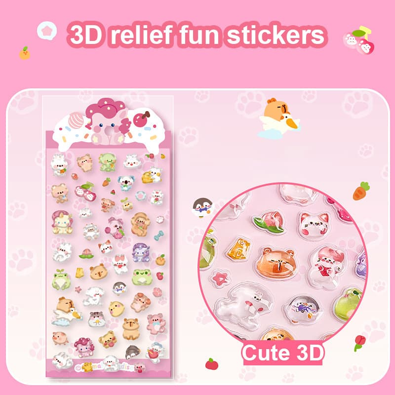 3D Embossed Relief Stickers – Fun DIY Decorative Stickers for Kids & Crafts
