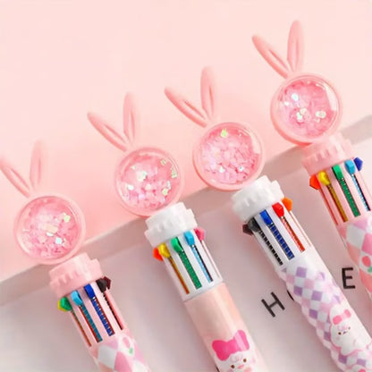 10-color cartoon rabbit ballpoint pen