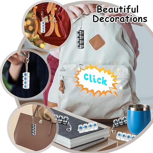 Keyboard Fidget Toy with LED Light Keychain