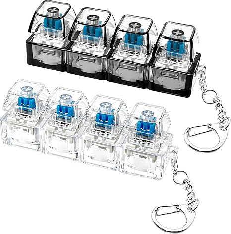 Keyboard Fidget Toy with LED Light Keychain