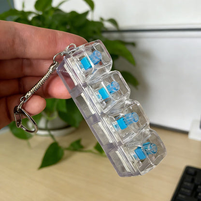 Keyboard Fidget Toy with LED Light Keychain