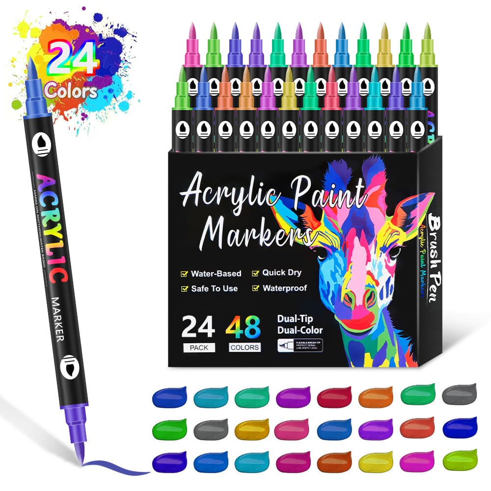 Dual-Tip Acrylic Marker Pen – Kids’ Art & Graffiti Supplies