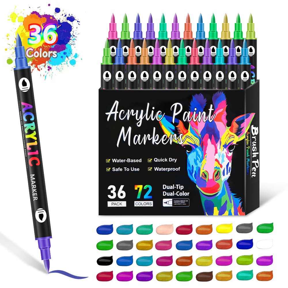 Dual-Tip Acrylic Marker Pen – Kids’ Art & Graffiti Supplies