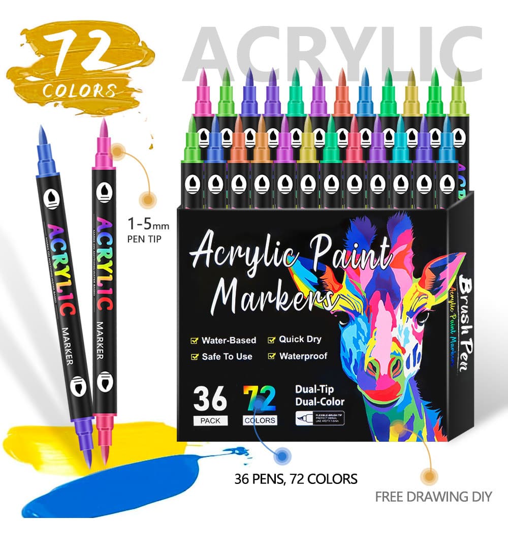 Dual-Tip Acrylic Marker Pen – Kids’ Art & Graffiti Supplies