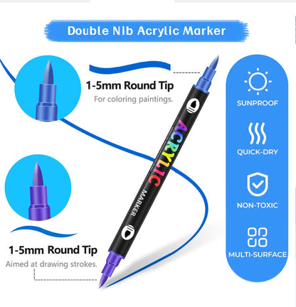 Dual-Tip Acrylic Marker Pen – Kids’ Art & Graffiti Supplies