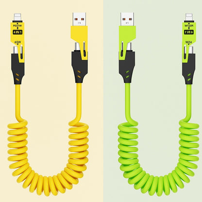 Spring Retractable 4-in-1 Charging Cable