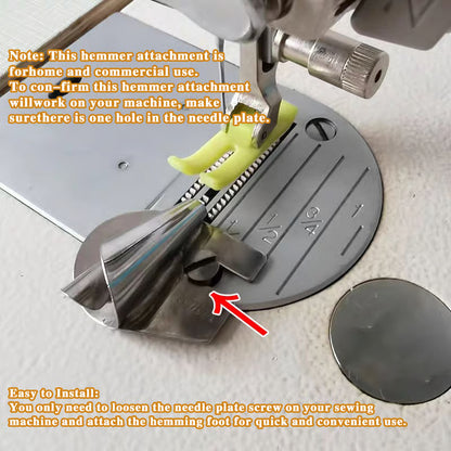 Sewing Rolled Hemmer Foot – Effortless Rolled Hems in One Step, Perfect for Light to Medium Fabrics
