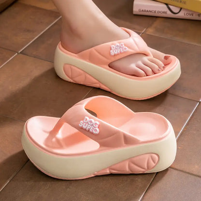 Women's Stylish Summer Platform Flip-Flops - Comfortable EVA Material