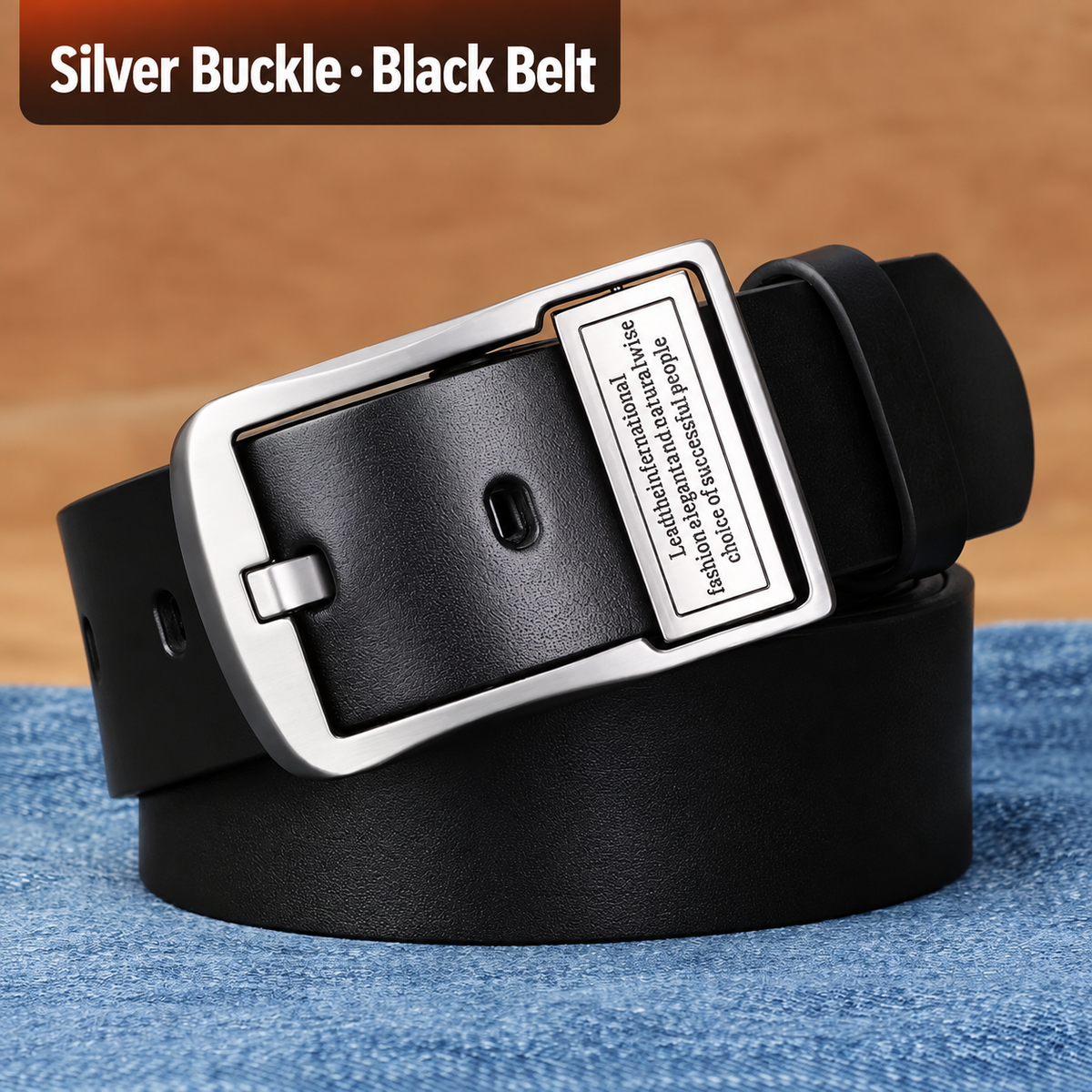 Men’s Vintage Alloy Buckle Belt – Retro Fashion Style