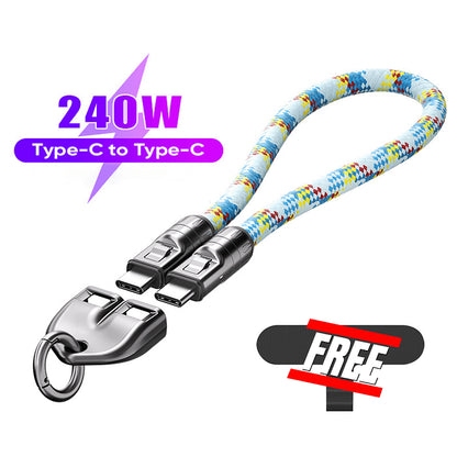 Type-C to Type-C 240W Charging Cable with Wearable Bracelet Design