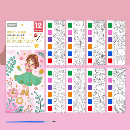 Watercolor Coloring Bookmarks for Kids, Drawing and Coloring