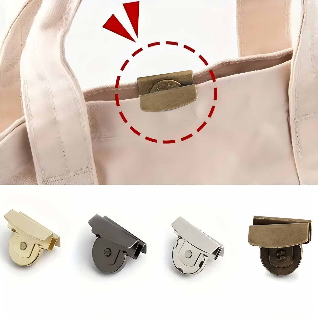 Metal Magnetic Snap Button, Bag Clamp Closure Buckle—Magnetic Fastener for Bags, Clothes & Luggage, No-Sew Removable Connector