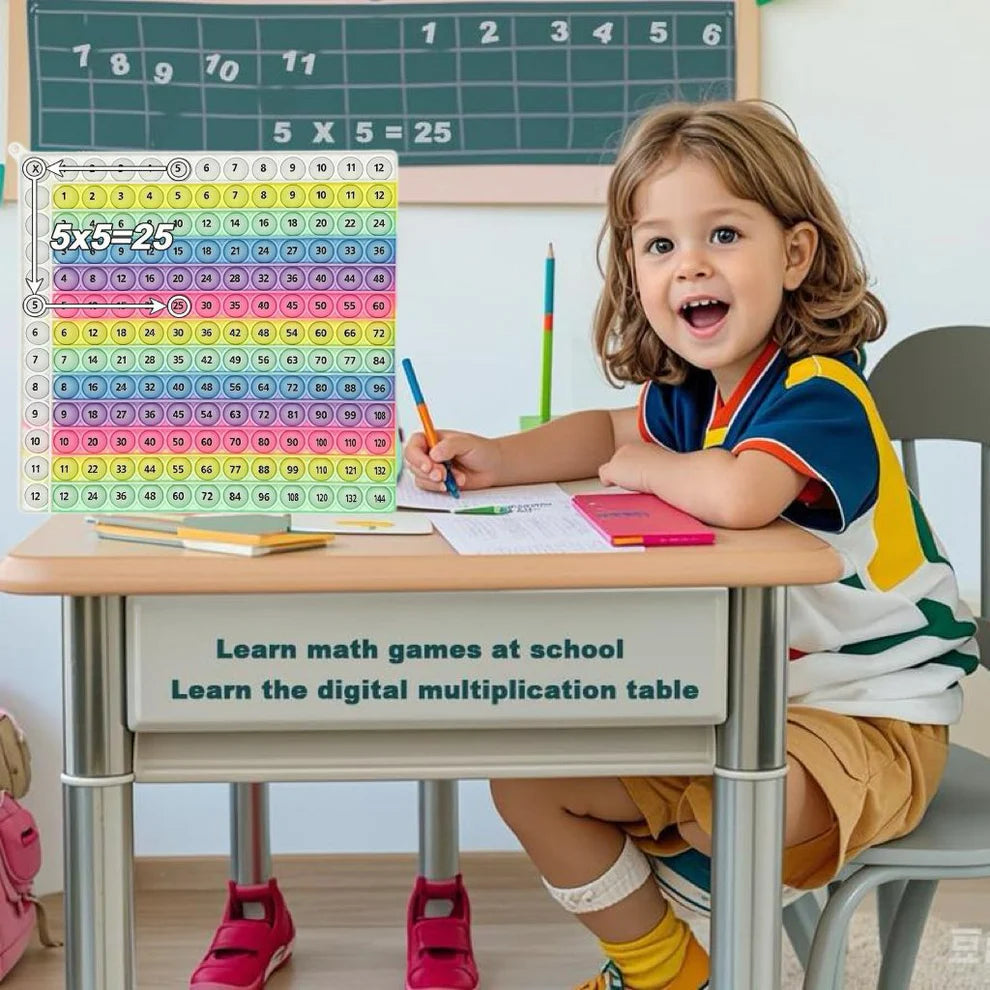 12x12 Multiplication Table Board Game – Portable Math Practice and Learning Toy for Kids